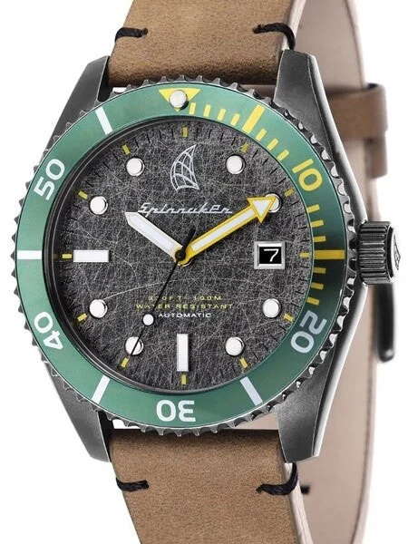 Spinnaker Wreck Automatic Vintage Style Sports Watch with Distressed IP Case #SP-5051-03 k