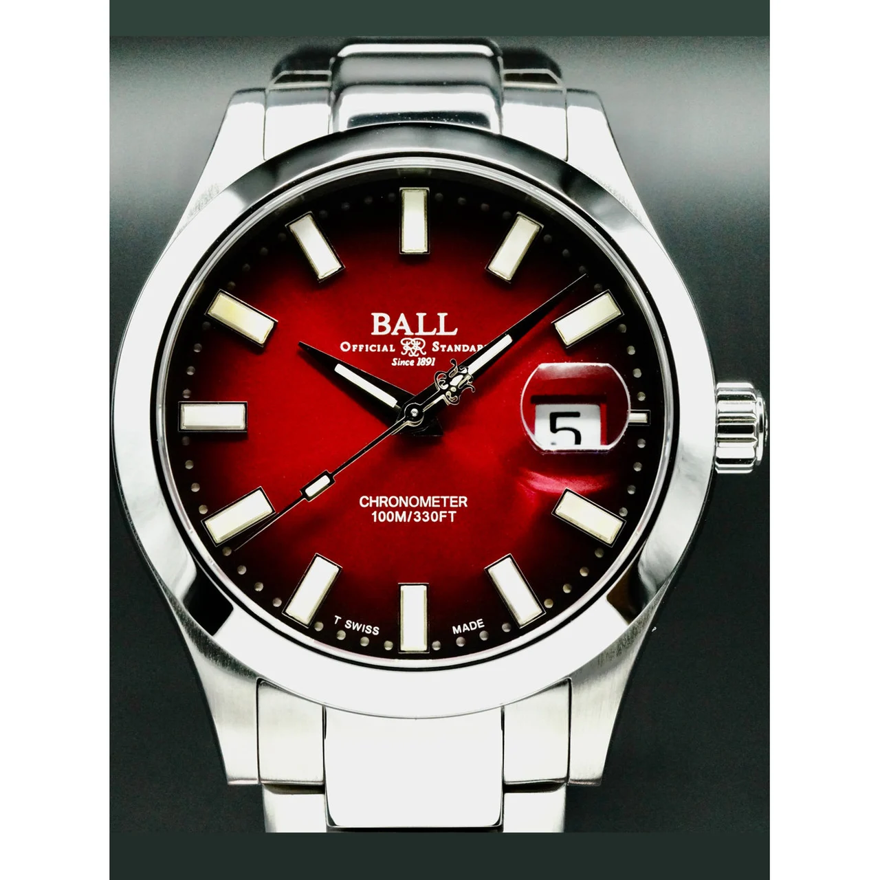 Ball Engineer III Marvelight Chronometer Burgundy Red 40mm NM9026C-S27C-RDR Rainbow Tubes POC210000076306 40 mm kol saati