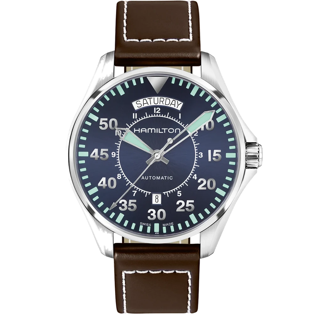 Hamilton Khaki Aviation Pilot Day Date Auto H64615545 42 mm kol saati
