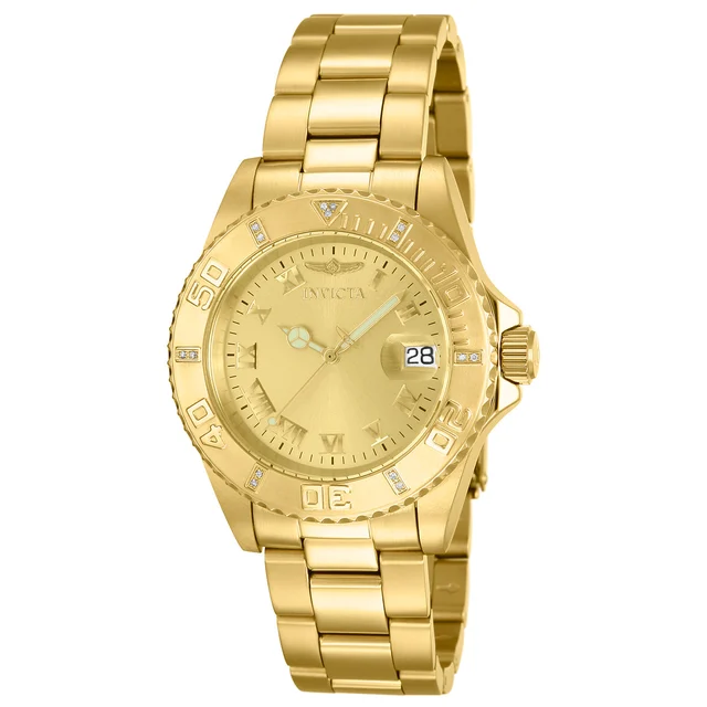 Invicta Pro Diver Crestlink 0.06 Carat Diamond Swiss Ronda 515 Caliber Watch - 40mm, Gold 
