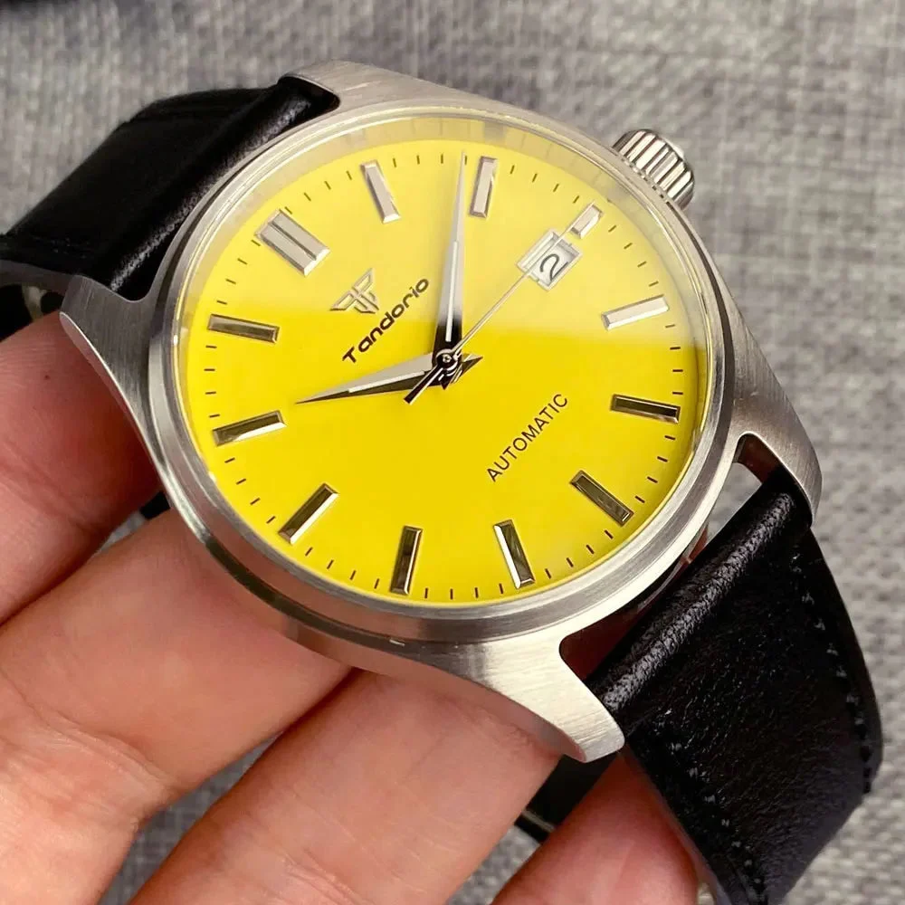 Tandorio pilot Automatic Watch 39mm NH35A Movement 20ATM Auto Date Sapphire TD159 14:201447303#black-No logo 39 mm kol saati
