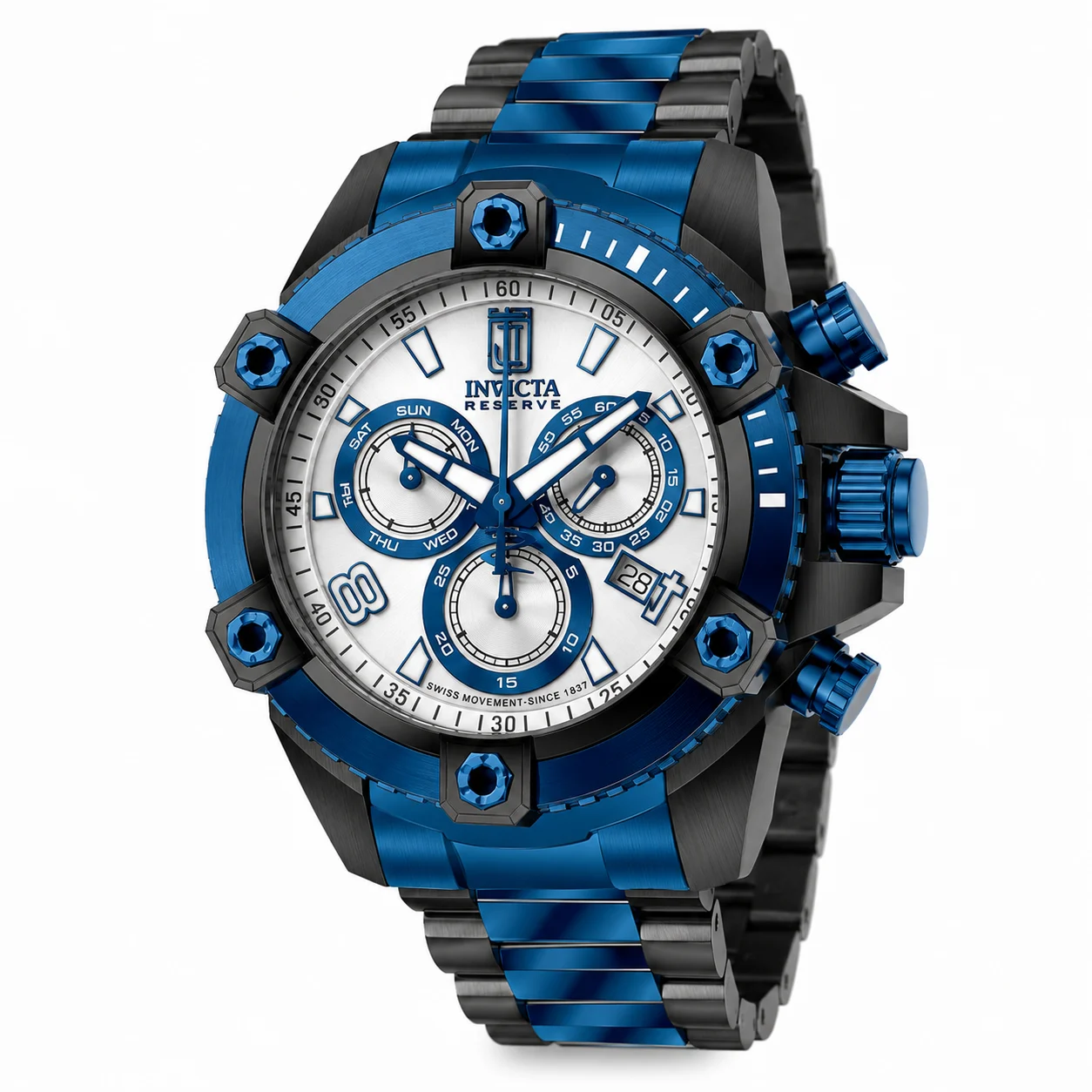 Invicta Soverix Swiss Ronda Z60 Caliber Watch - 50mm, Blue, Black (51277) 50 mm kol saati