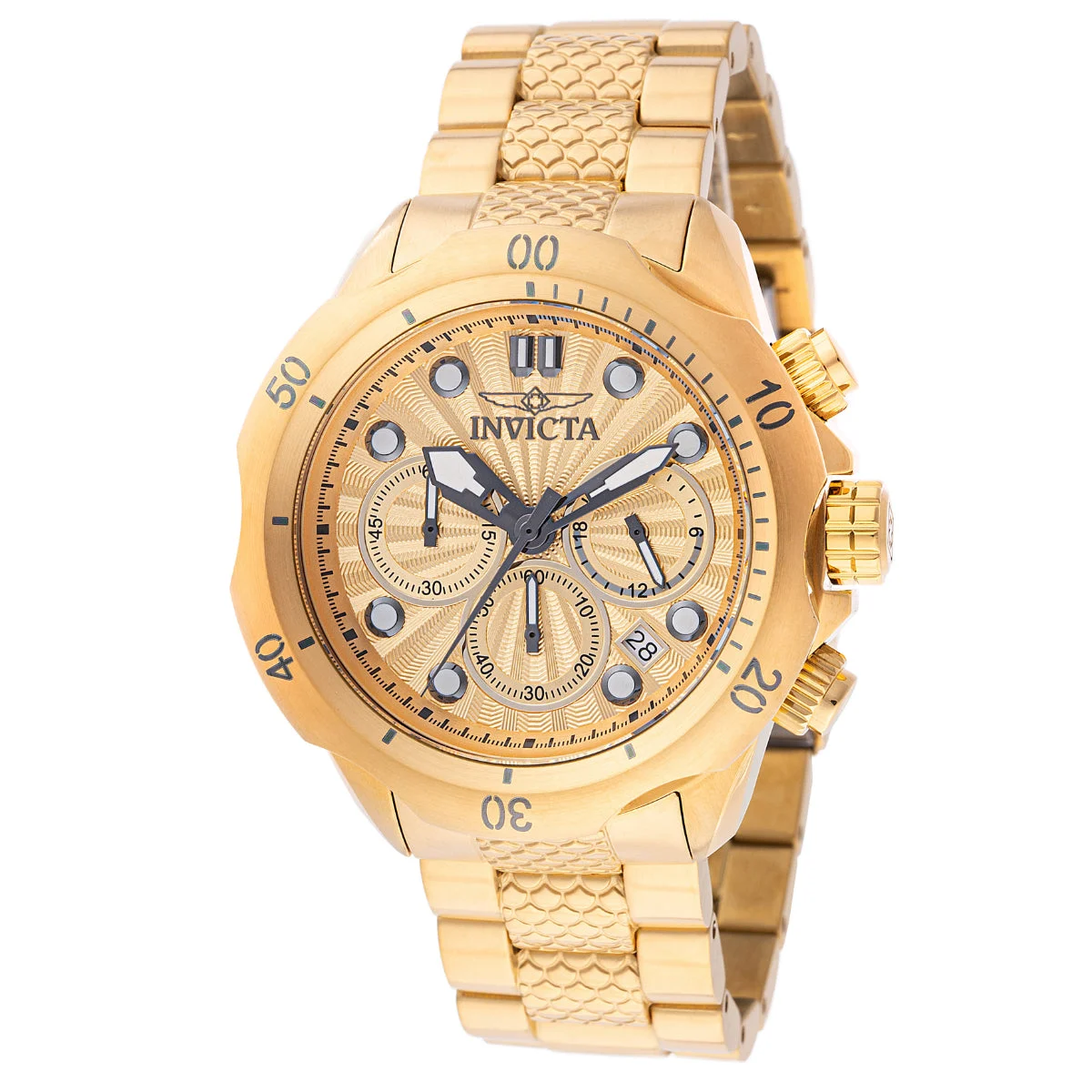 Invicta Venom Steelshed Watch - 46mm. Gold (47753) 46 mm kol saati