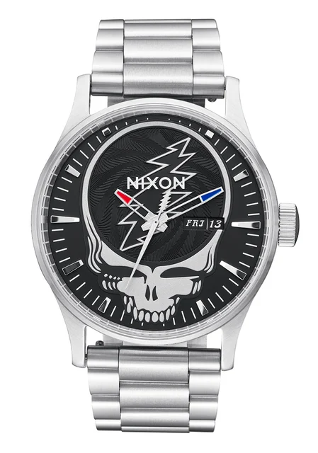 Nixon US Grateful Dead Sentry Stainless Steel - Black / Silver A1339-180-00 kol saati
