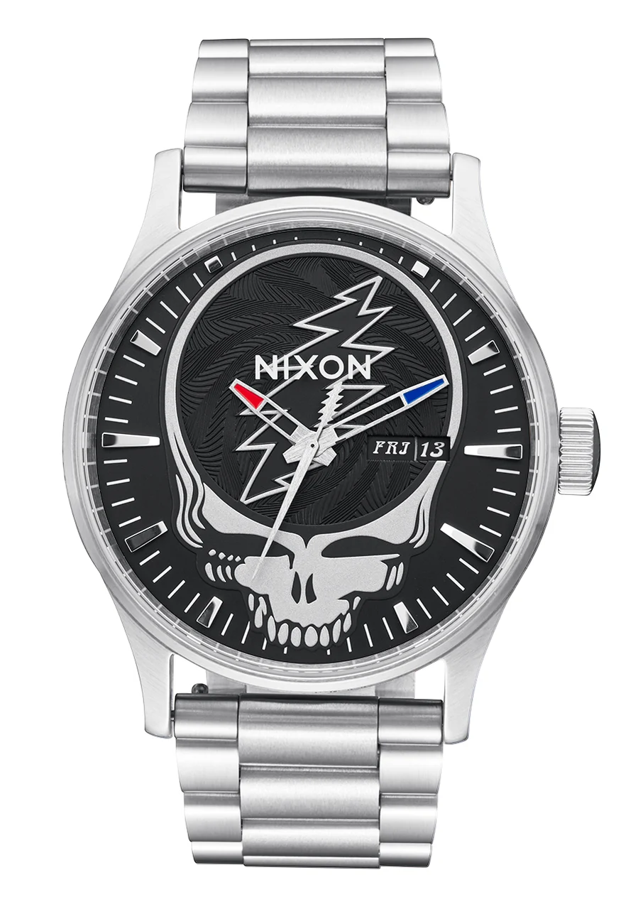 Nixon US Grateful Dead Sentry Stainless Steel - Black / Silver A1339-180-00 kol saati