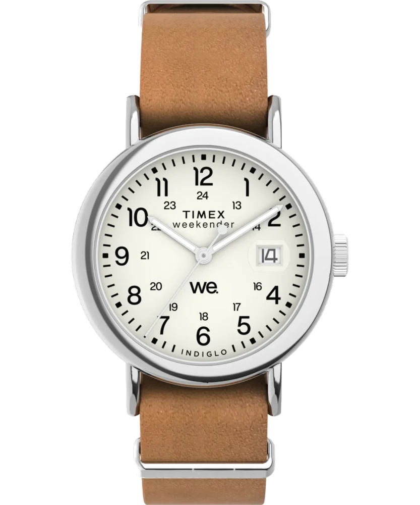 Timex Weekender 37mm Leather Strap Watch TW2W86500 37 mm kol saati