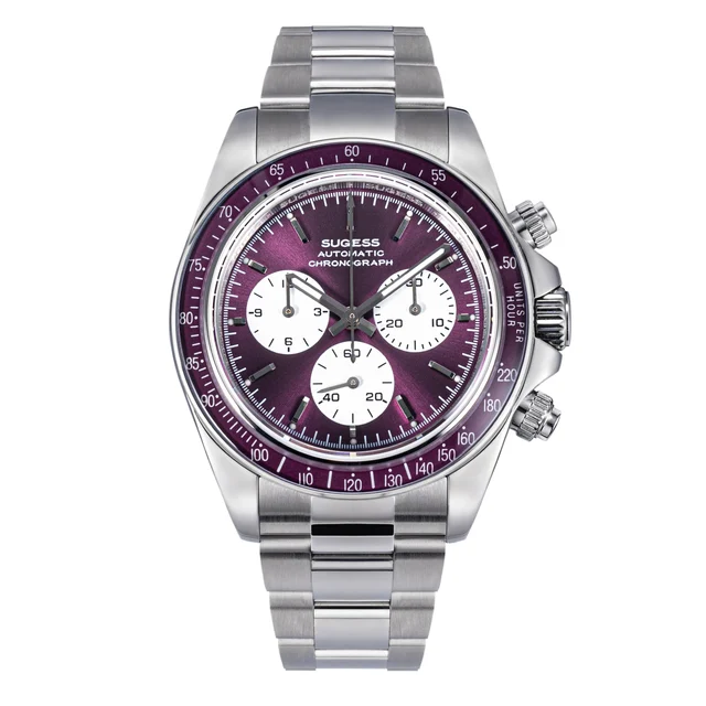 Sugess Automatic Chronograph Sapphire Bezel Purple Dial seestern-s473-automatic-chronograp