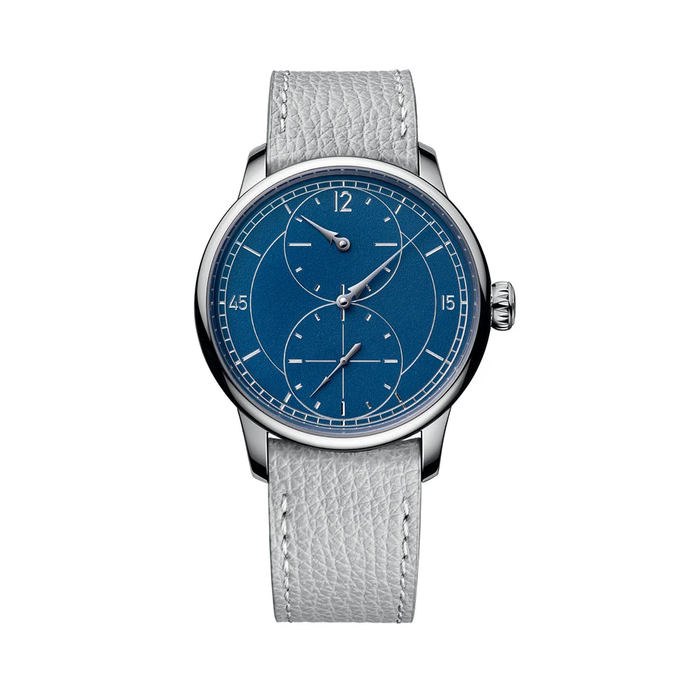Louis Erard Régulateur Gravé Bleu 39mm - Blue on Leather Strap 85248AA15.BVA159 39 mm kol saati