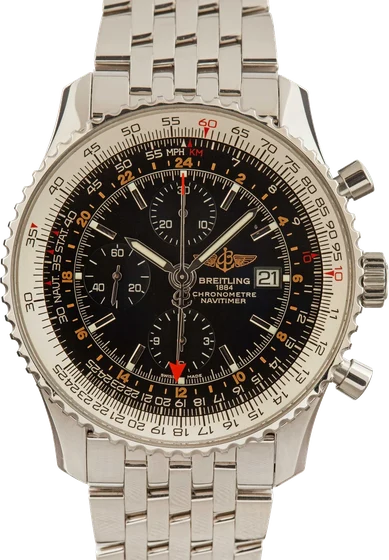 Breitling Navitimer Chronograph GMT 46 Black Dial A2432212/B726 kol saati