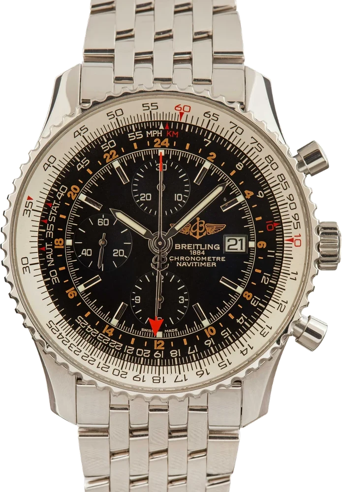 Breitling Navitimer Chronograph GMT 46 Black Dial A2432212/B726 46 mm kol saati
