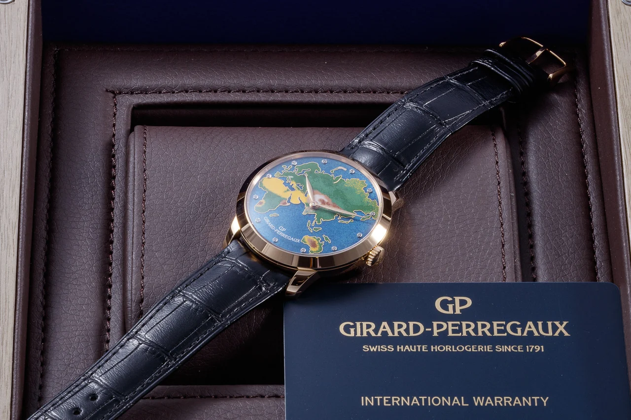 Girard Perrgaux GIRARD PERRGAUX, REF. 49534, CLOISONNE ENAMEL DIAL, PINK GOLD kol saati