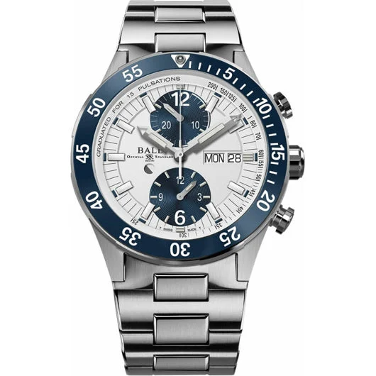 Ball Roadmaster Rescue Chronograph White Dial 41mm DC3030C-S1-WH 41 mm kol saati