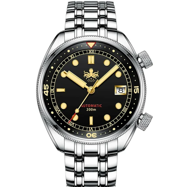 Phoibos Eagle Ray 200-Meter Automatic Dive Watch with Double Dome AR Sapphire Crystal #PY0