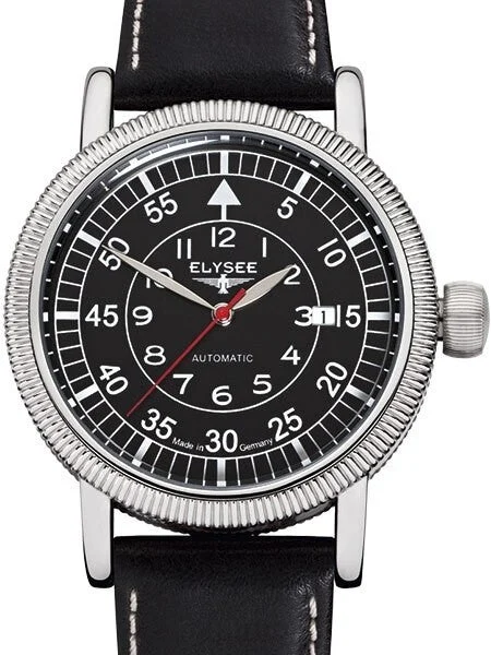 Elysee Ilos Aviator Automatic with 44mm Case and Coin-Edge Bezel #17001 44 mm kol saati