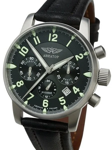 Aviator Mechanical, Hand Wind Chronograph with 24-Hour Sub-Dial 6975607 42 mm kol saati