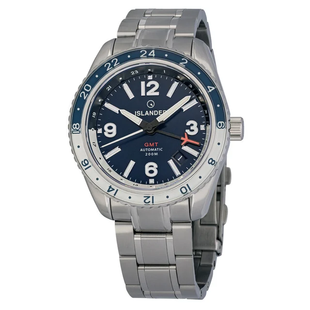 Islander Republic Traveler GMT Watch with Blue Dial #ISL-238 kol saati