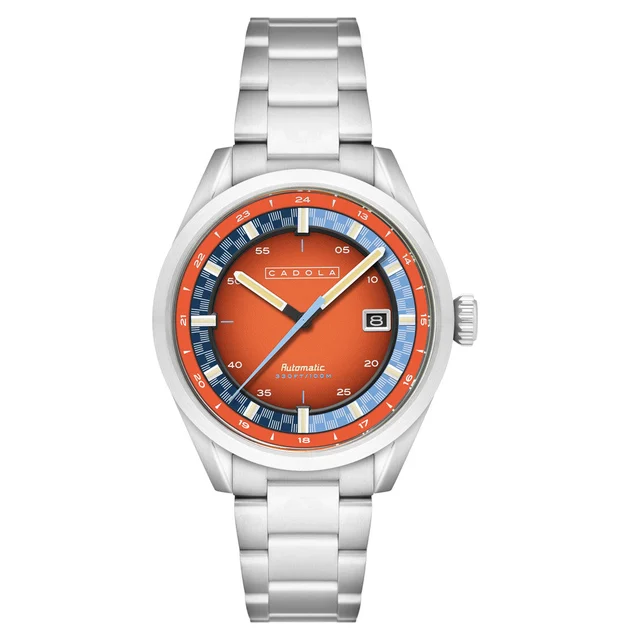 Cadola Paddock Automatic Watch with Burnt Orange Dial #CD-1037-66 kol saati
