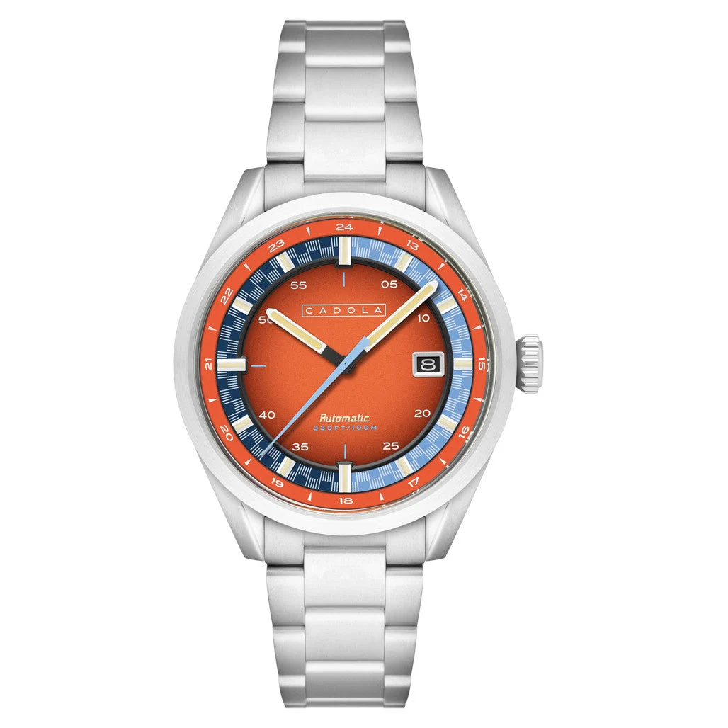 Cadola Paddock Automatic Watch with Burnt Orange Dial #CD-1037-66 43 mm kol saati