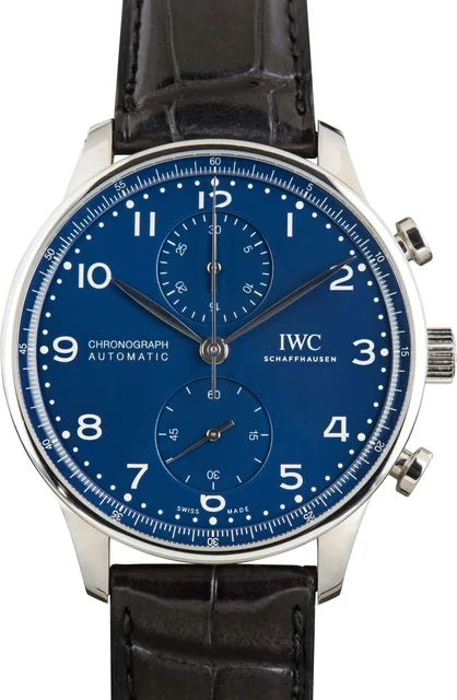 IWC Portugieser Chronograph Edition "150 Years" IW371601 Blue Dial kol saati