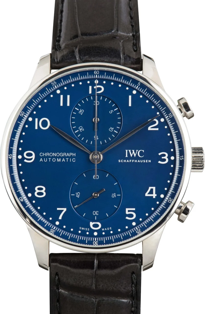 IWC Portugieser Chronograph Edition "150 Years" IW371601 Blue Dial 41 mm kol saati