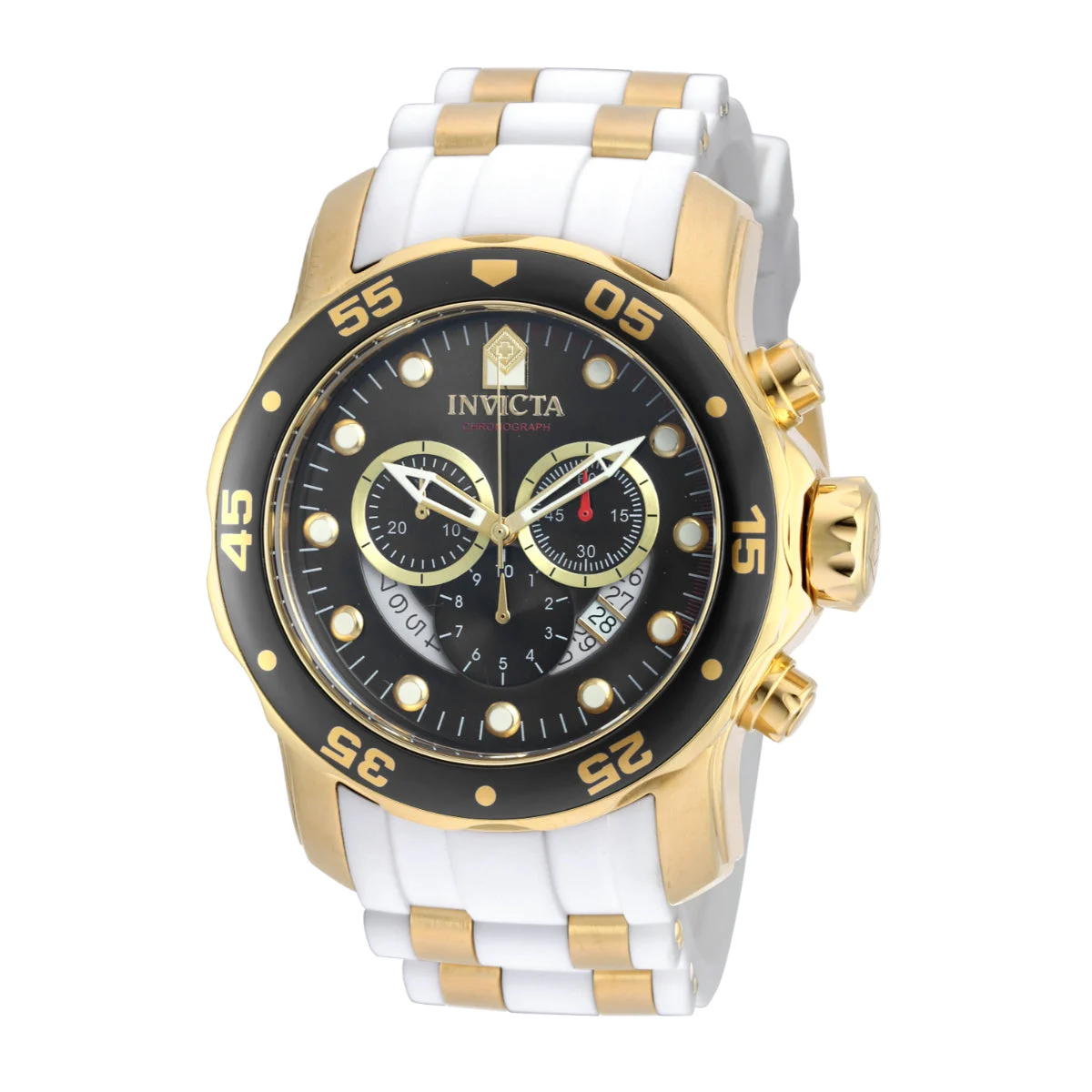 Invicta Open Box Pro Diver SCUBA Watch - 48mm. Gold, White (AIC-20289) 48 mm kol saati