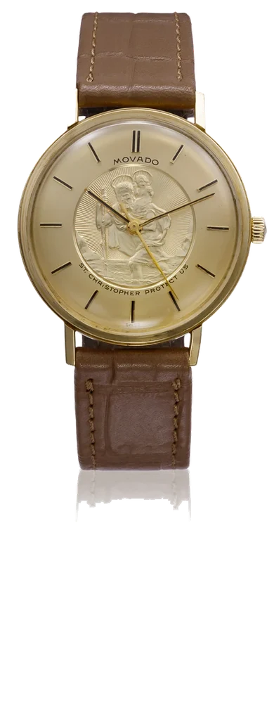 Movado MOVADO REF. 49666, ST CHRISTOPHER PROTECT US, 14K YELLOW GOLD kol saati