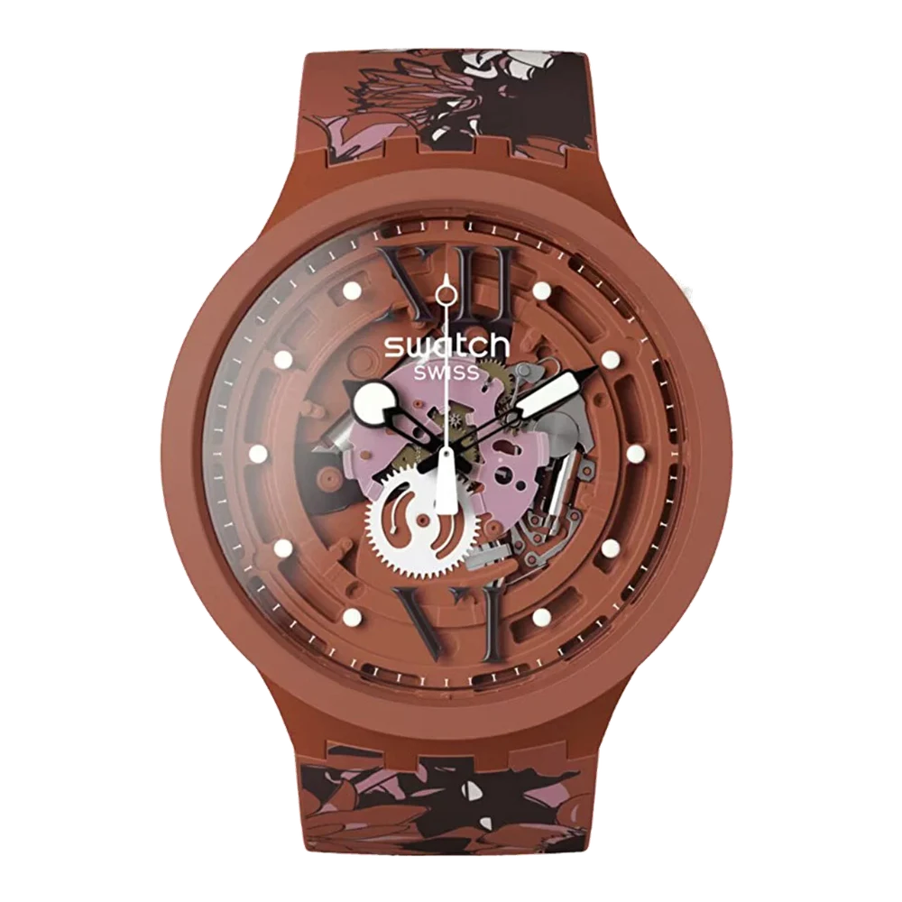 Swatch Camoflower Cotton SB05C100 47 mm kol saati