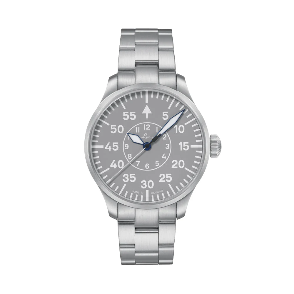 Laco Pilot Watch Basic Aachen MB Automatic 42mm - Grey on Bracelet 862159.MB 42 mm kol saati