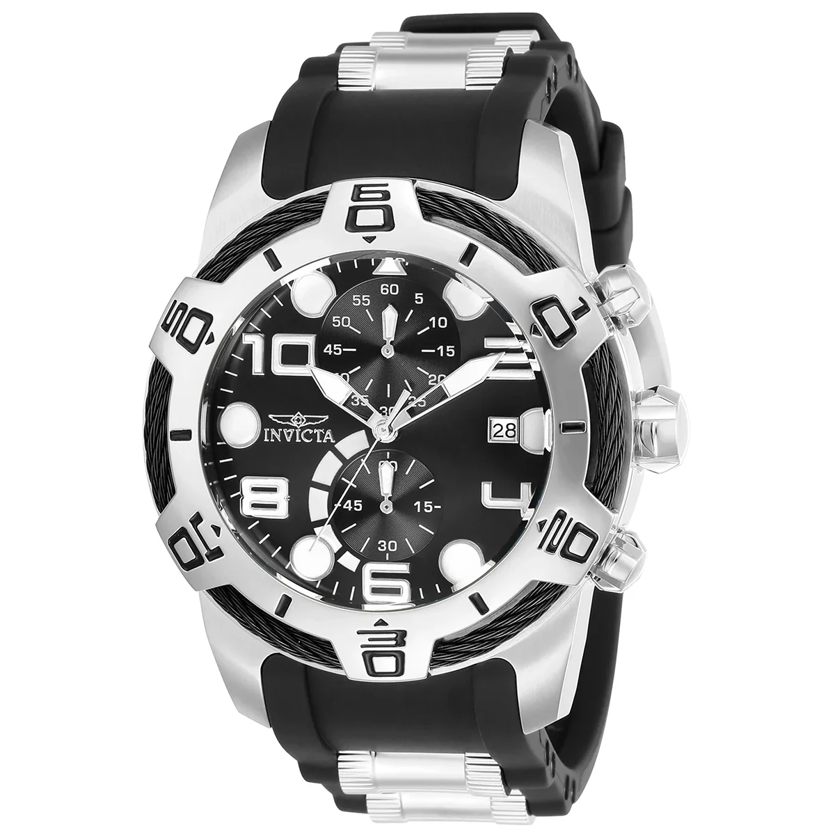 Invicta Bolt Tensile Watch - 50mm. Steel, Black (24215) 50 mm kol saati