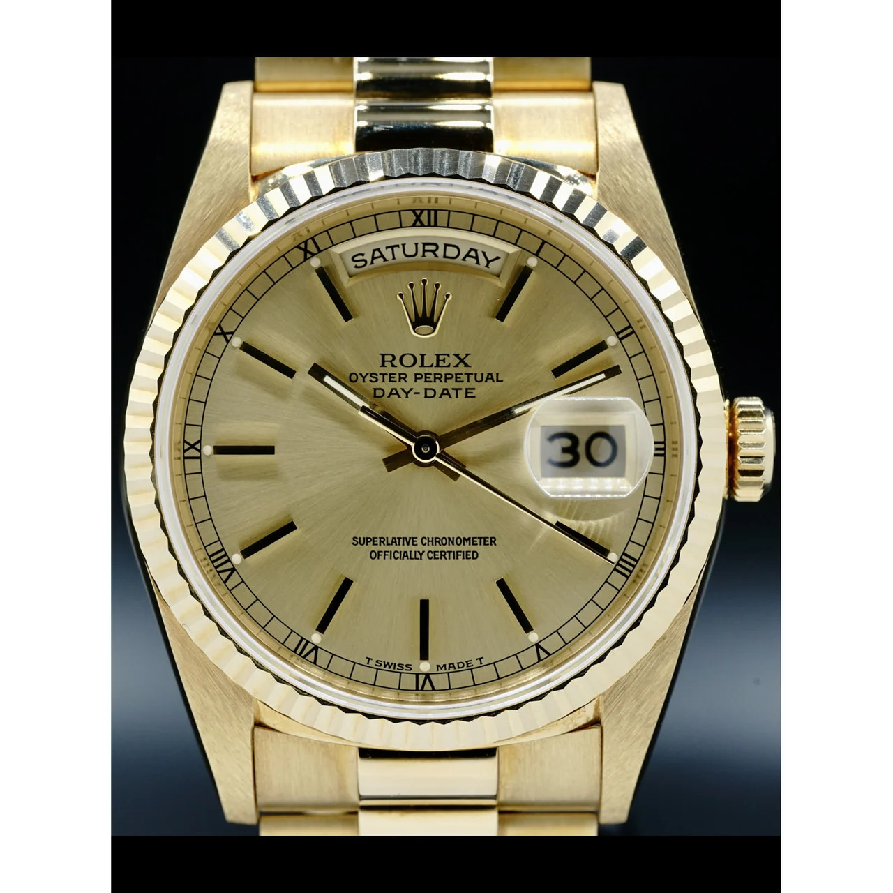 Rolex Oyster Perpetual Day-Date "President, , 18kt Yellow Gold" 18238 210000028670 36 mm kol saati