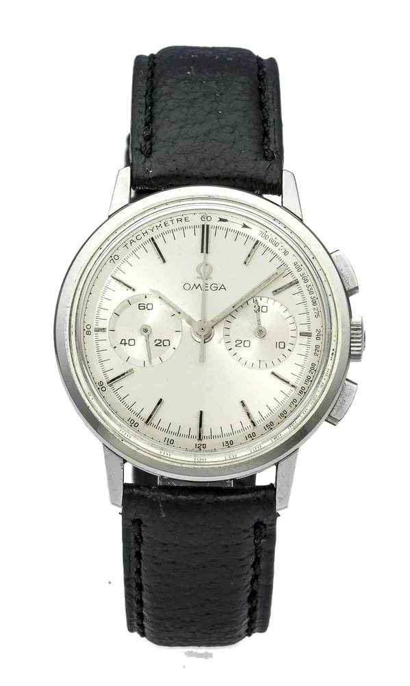 OMEGA OMEGA REF. 101.009 CHRONOGRAPH STEEL Fine and rare, manual-winding, stainless steel wristwatch with chronograph. kol saati