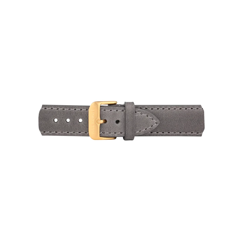 Default Leder Uhrenarmband Gold Grau 20 mm PH-M1-G-13S kol saati
