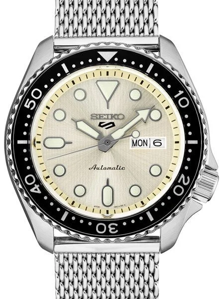 Seiko Sports 24-Jewel Automatic Watch with Sunburst Dial and Mesh Bracelet #SRPE75 42.5 mm kol saati