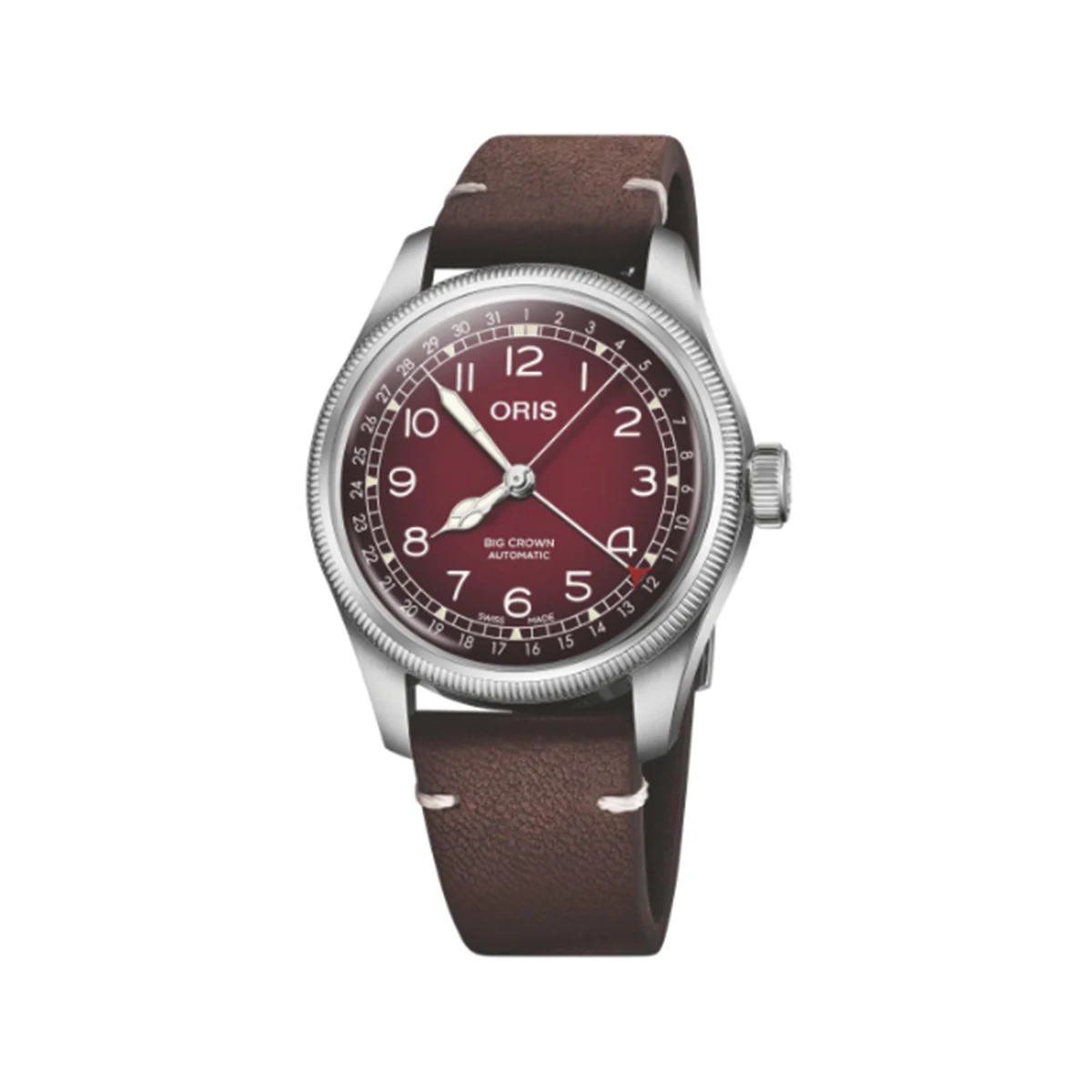 Oris Big Crown Cervo Volante 40mm - Burgundy on Leather Strap 01 754 7785 4038-Set 40 mm kol saati