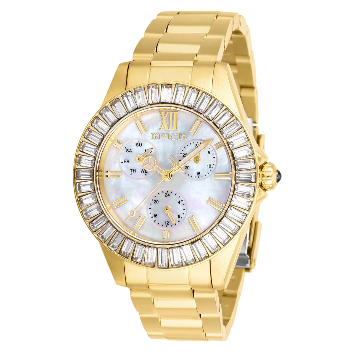 Invicta Angel Nacressa Watch w/ Mother of Pearl Dial - 38mm, Gold (28452) 38 mm kol saati