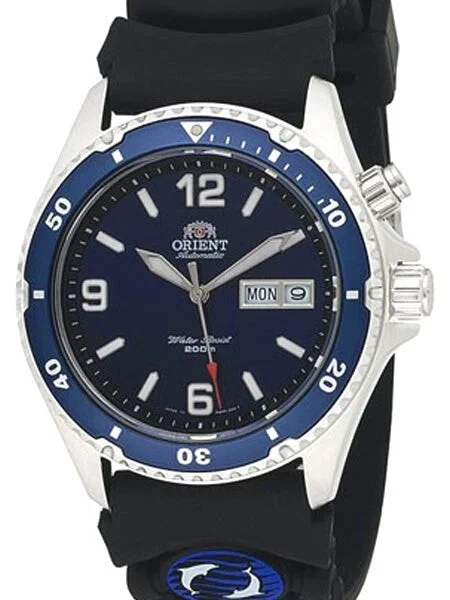 Orient Radiant Blue Dial Automatic Dive Watch with Blue Bezel #EM65005D kol saati