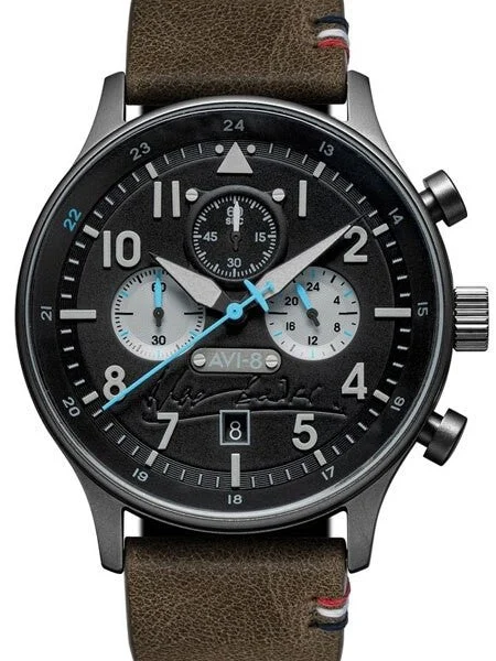 AVI-8 Hawker Hurricane Bader Chronograph Watch #AV-4072-03 50 mm kol saati