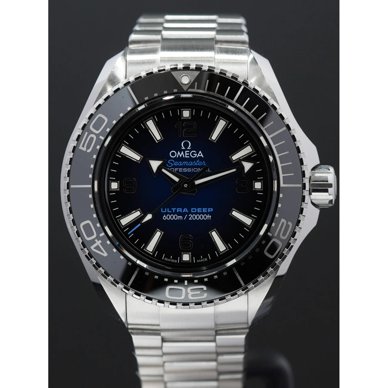 OMEGA Seamaster Planet Ocean 6000M Ultra Deep Blue Dial 45.5mm on Bracelet 210009N30885 45.5 mm kol saati