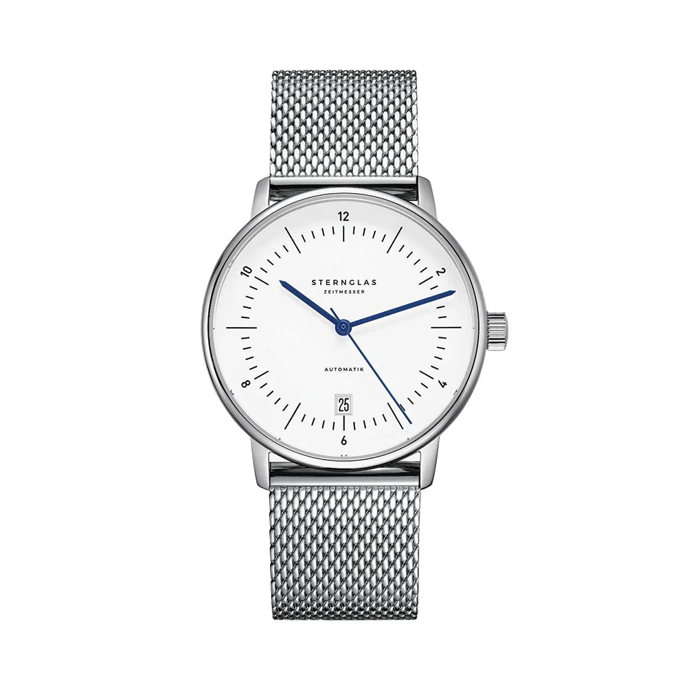 Sternglas Naos Automatic 38mm - White on Bracelet S02-NA44-MI04 38 mm kol saati