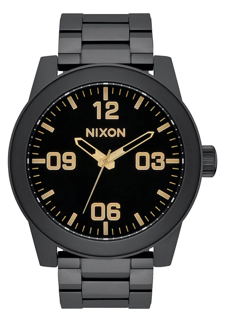 Nixon US Corporal Stainless Steel - Matte Black / Gold A346-1041-00 kol saati