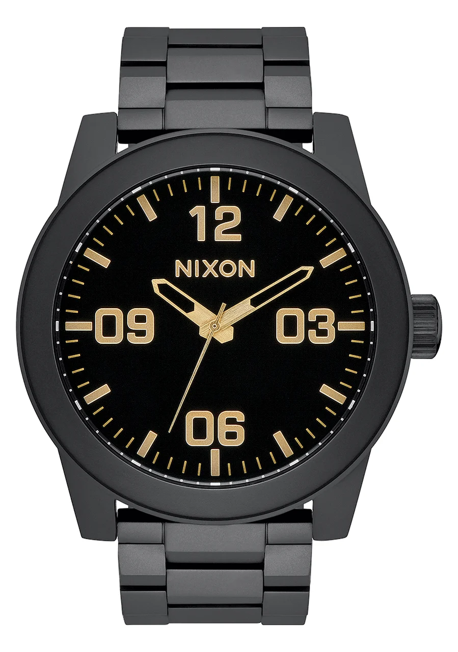 Nixon US Corporal Stainless Steel - Matte Black / Gold A346-1041-00 48 mm kol saati