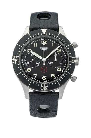 Heuer Bund HEUER BUND REF. 6645 CHRONOGRAPH STEEL Very find and rare, manual-winding, stai