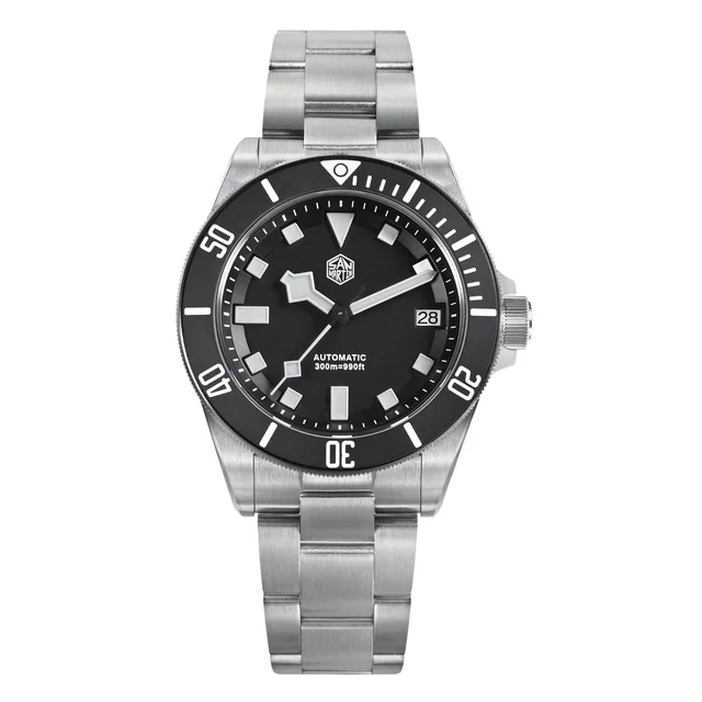 San Martin Watchdives x NH35 Titanium 39mm Dive Watch SN0121T-GA 圣马丁-钛121T- 黑色-无日历 (库存） 钛壳