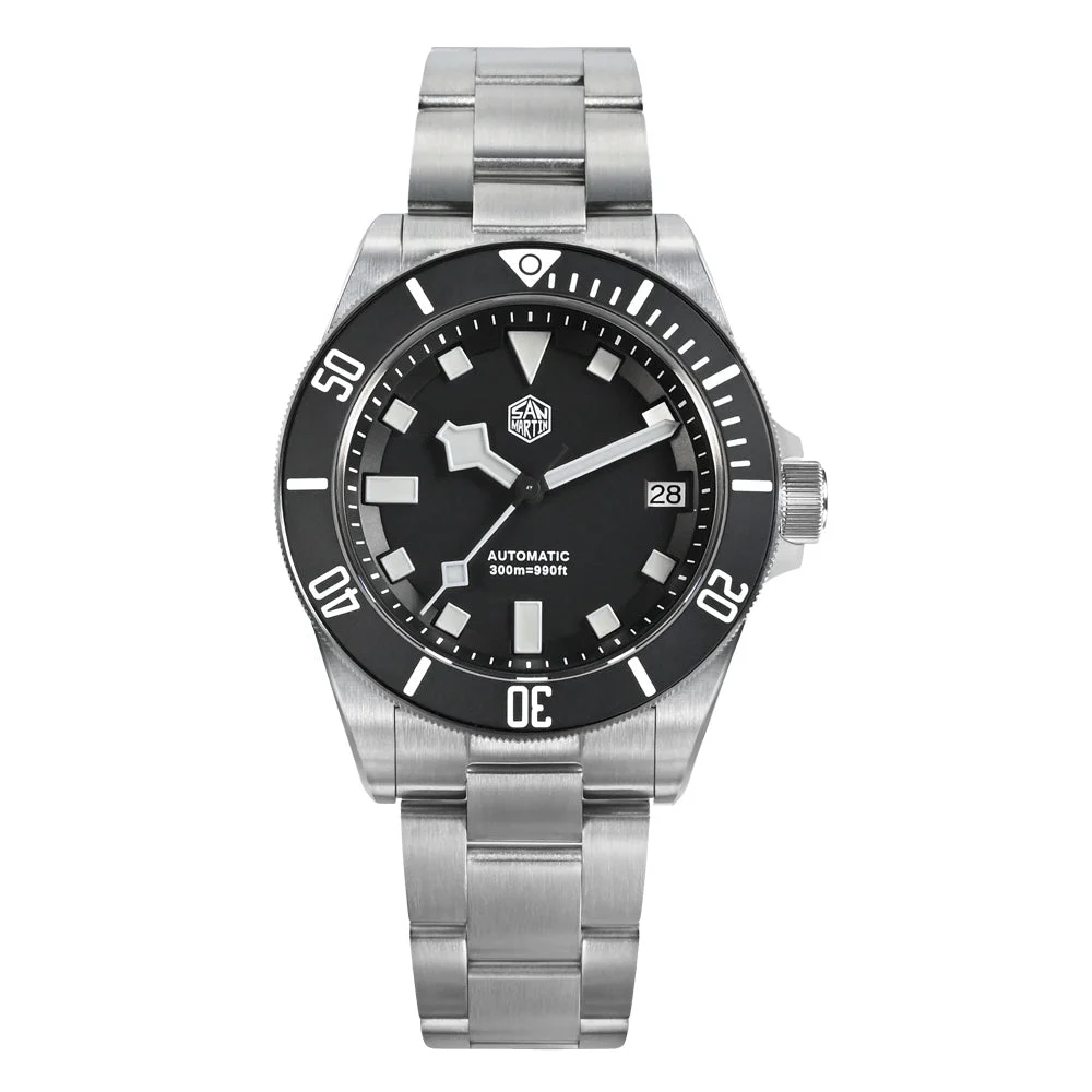 San Martin Watchdives x NH35 Titanium 39mm Dive Watch SN0121T-GA 圣马丁-钛121T- 黑色-无日历 (库存) 钛壳 - 39 mm kol saati