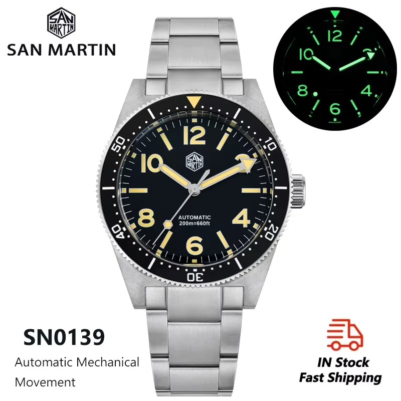 San Martin Dive Watch NH35 NH38 Automatic Mechanical San Martin SN0139 Dive Watch NH35 NH38 Automatic Mechanical 39 mm kol saati