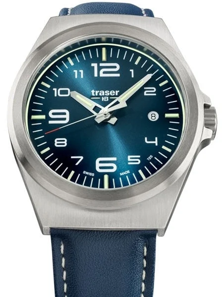 Traser Essential S Blue Dial Watch w/Trigalight + SuperLuminova #108208 37 mm kol saati