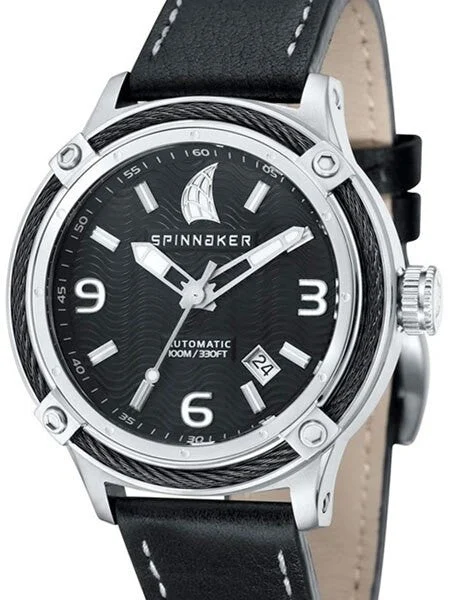 Spinnaker MainSail Automatic Watch with Wire Cable Bezel #SP-5044-01 kol saati