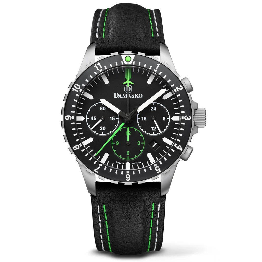 Damasko Chronograph with a Stopwatch, and 12-hour Totalizer #DC86 DC86-Gn 42 mm kol saati