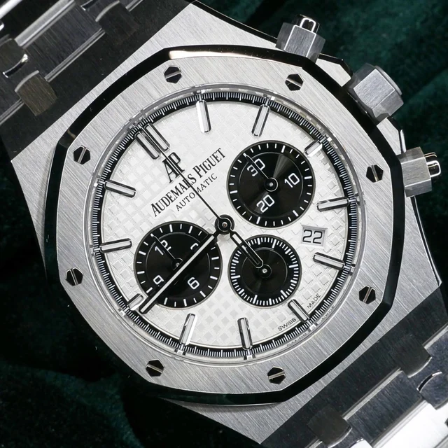 Audemars Piguet “Panda” 41MM Silver Black Dial Stainless Ste kol saati