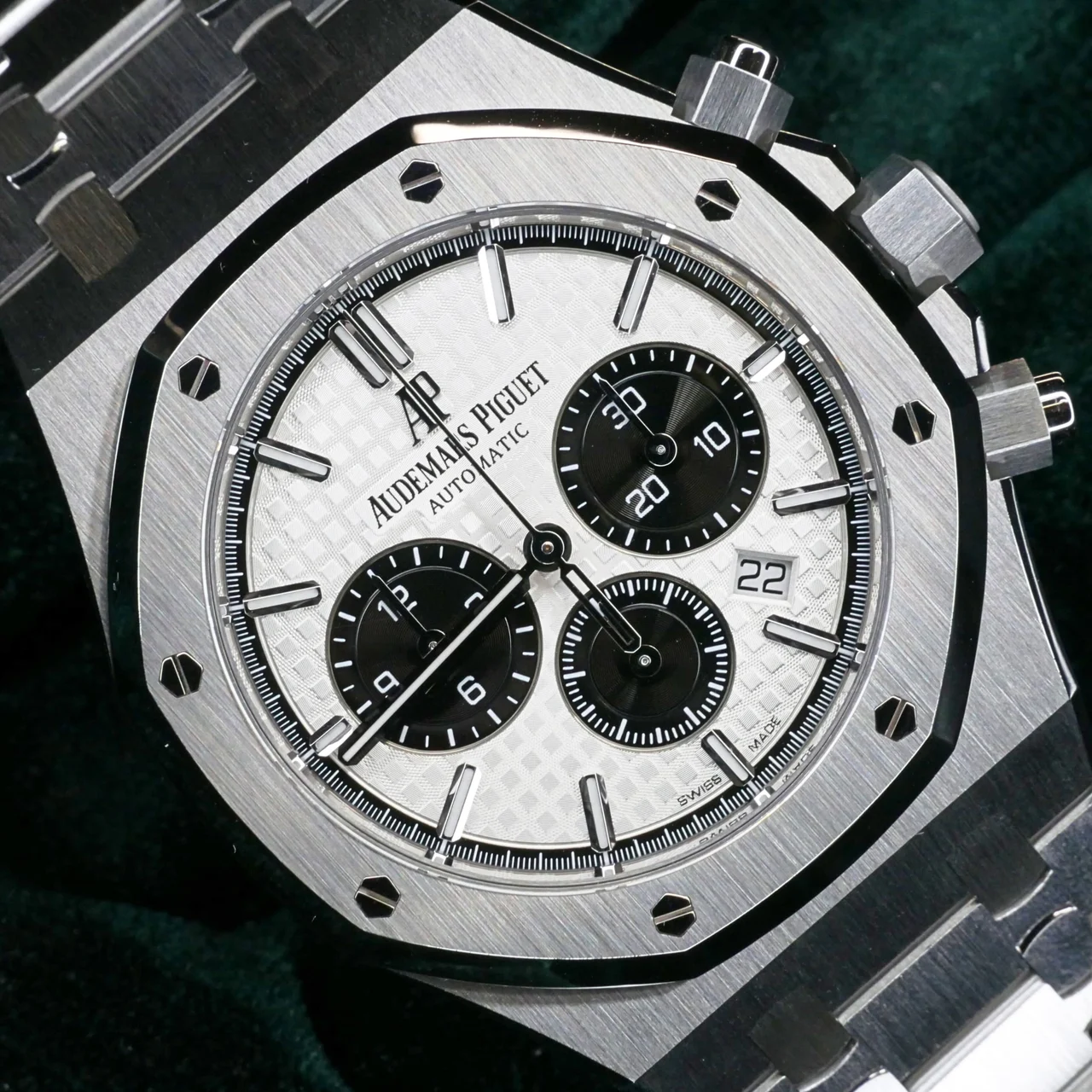 Audemars Piguet “Panda” 41MM Silver Black Dial Stainless Ste 41 mm kol saati